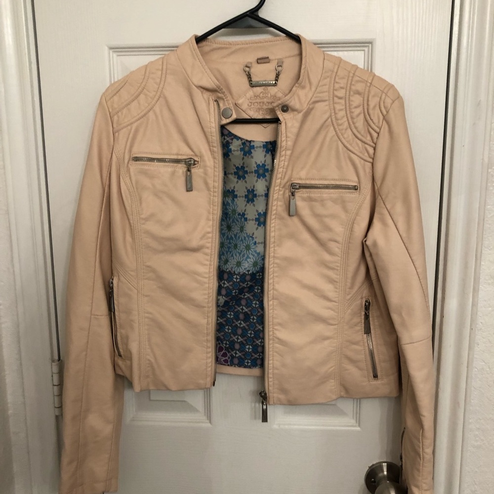 Cream leather jacket